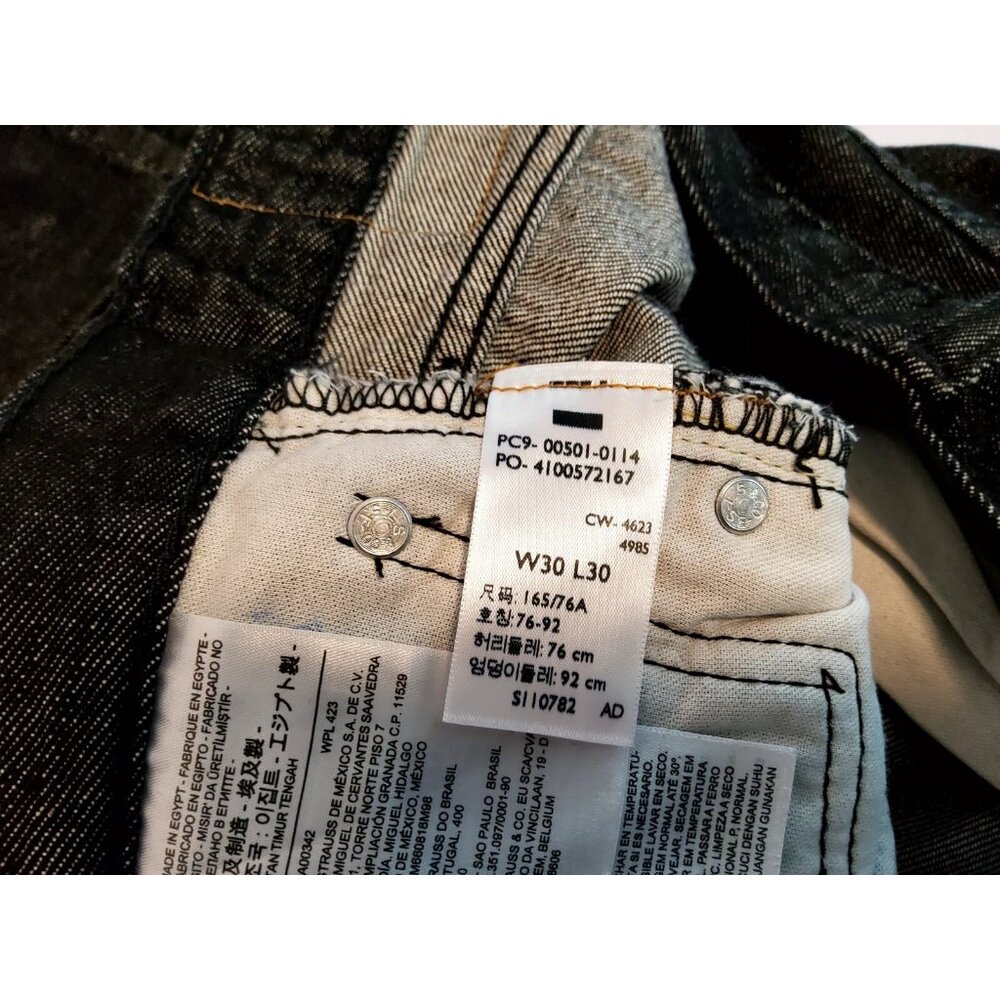 New Levi's 501 Original Fit Jeans Mens 30x30 Black Button Fly Academia Workwear￼ - Picture 10 of 12